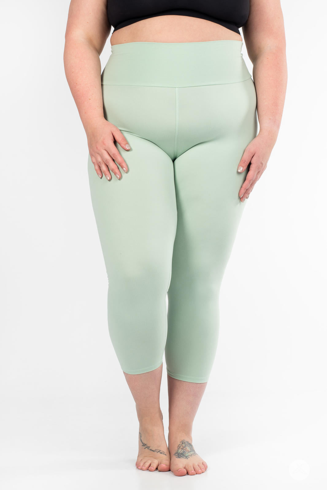 Solid High-Waisted Crops