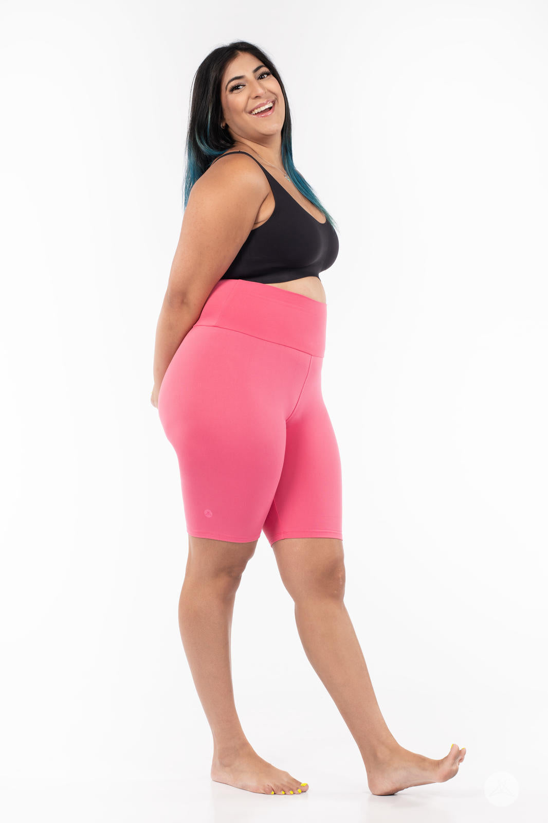 Solid High-Waisted Biker Shorts