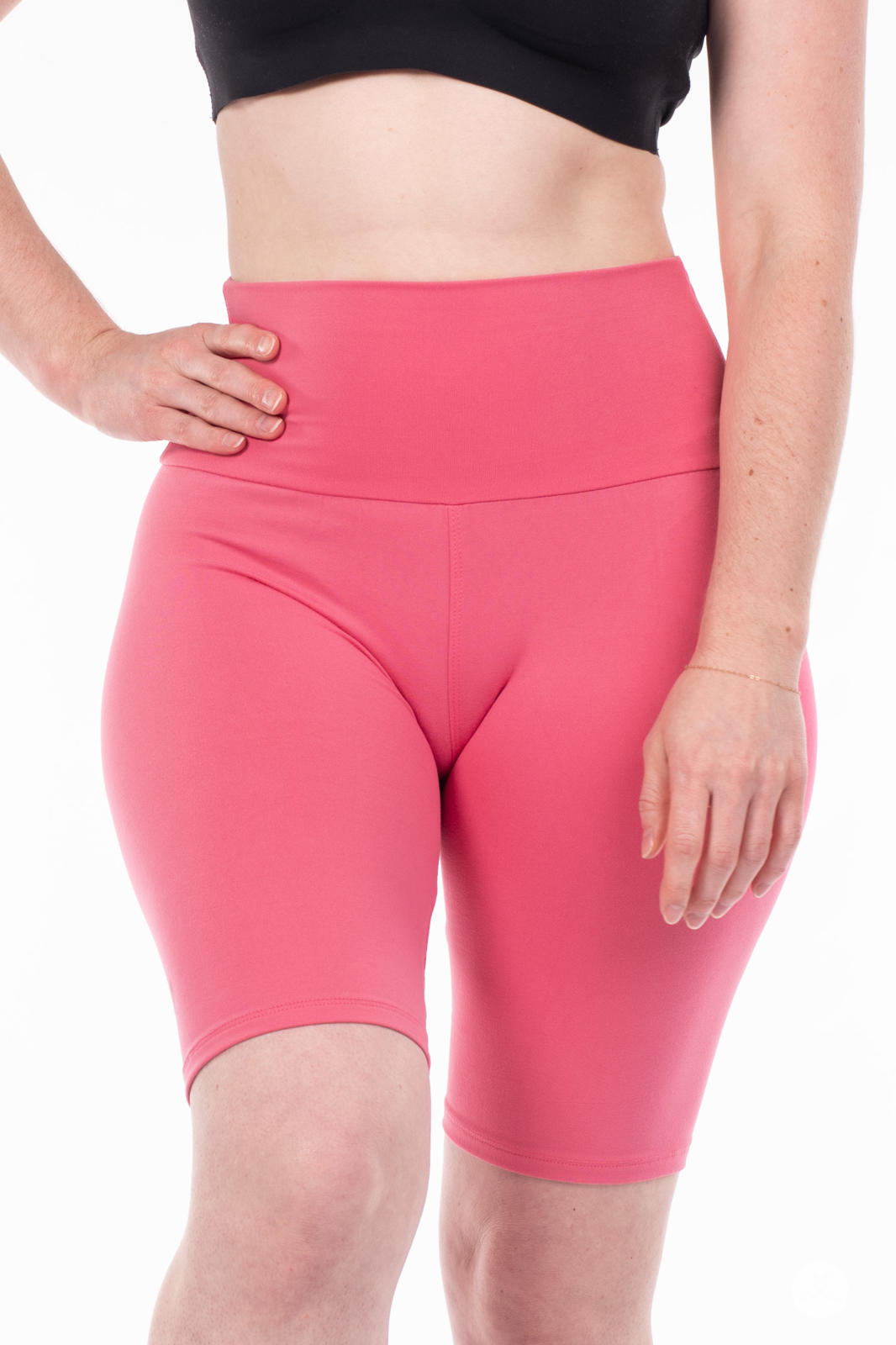 Solid High-Waisted Biker Shorts