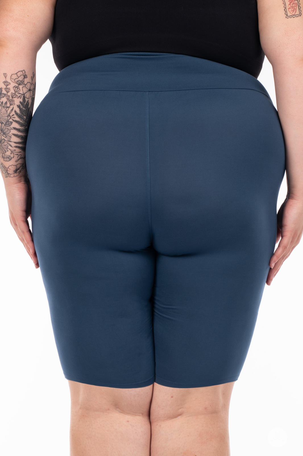 Solid High-Waisted Biker Shorts