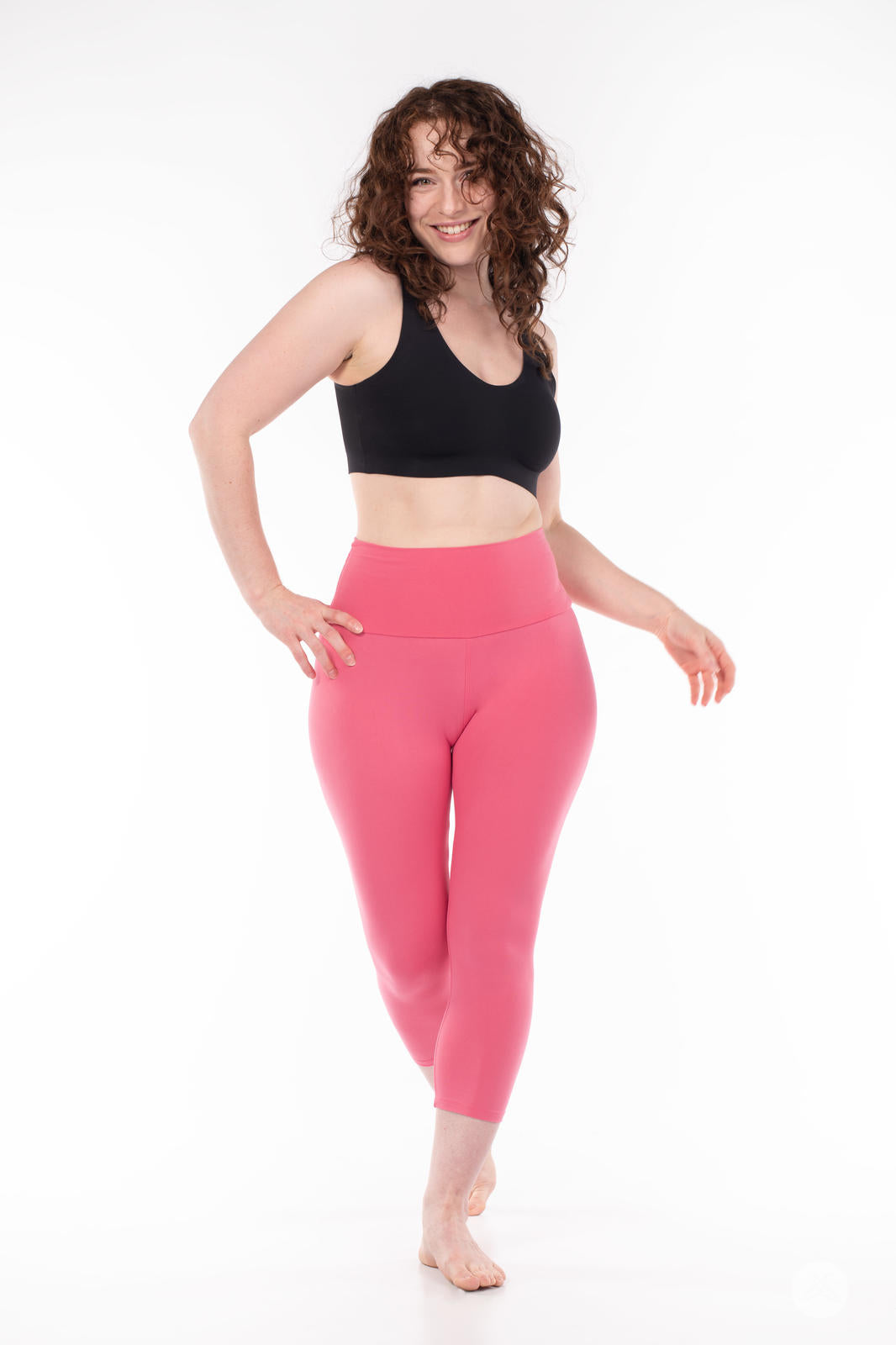 Solid High-Waisted Crops