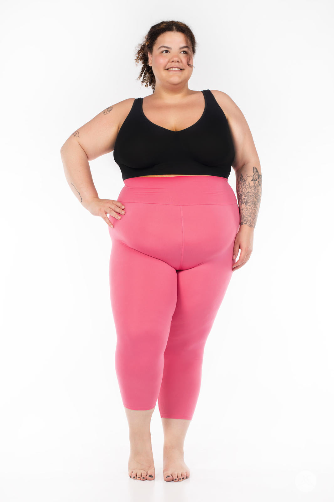 Solid High-Waisted Crops