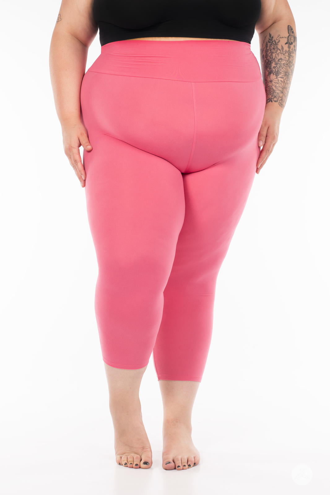 Solid High-Waisted Crops