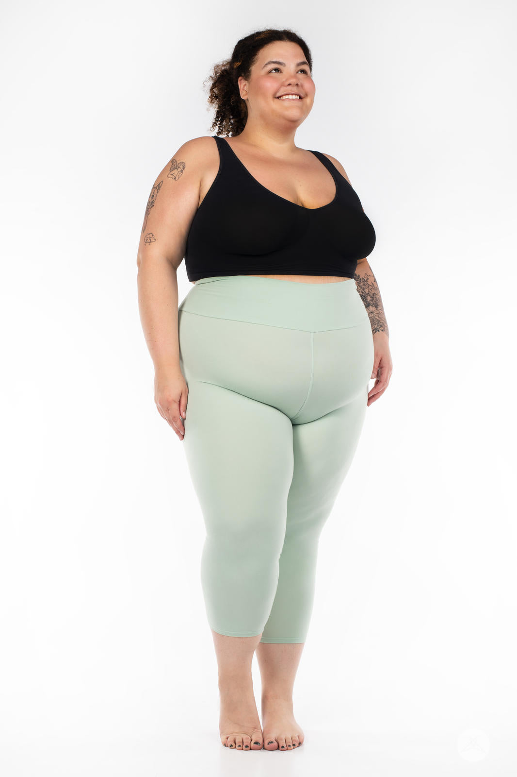 Solid High-Waisted Crops