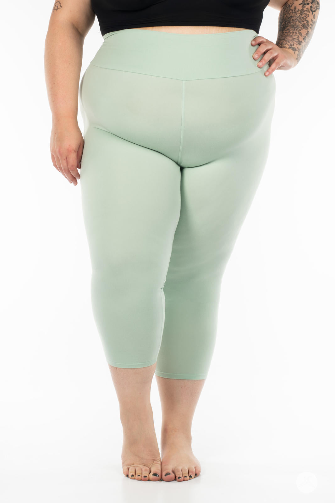 Solid High-Waisted Crops