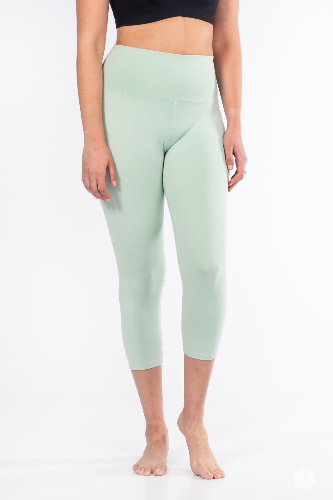 Solid High-Waisted Crops