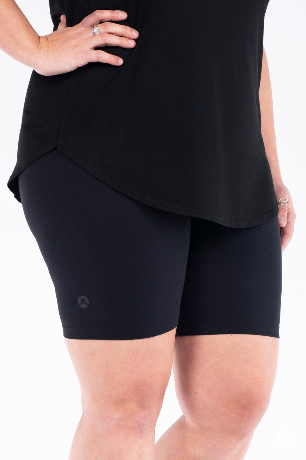 SweetLegs Black Biker Shorts with a tailored fit cropped above the knee for comfortable warm-weather layering and wear