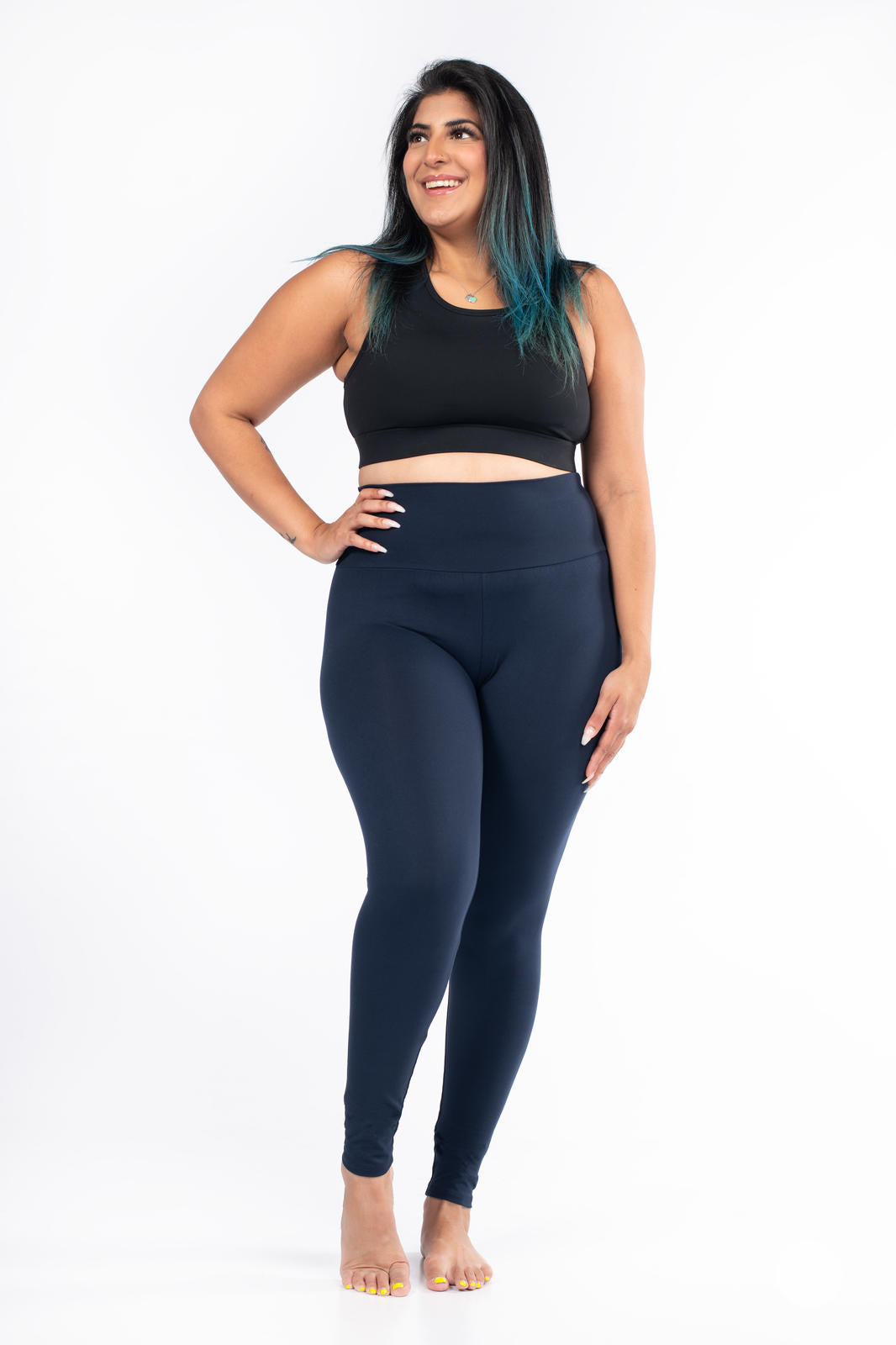 Navy High-Waisted Leggings