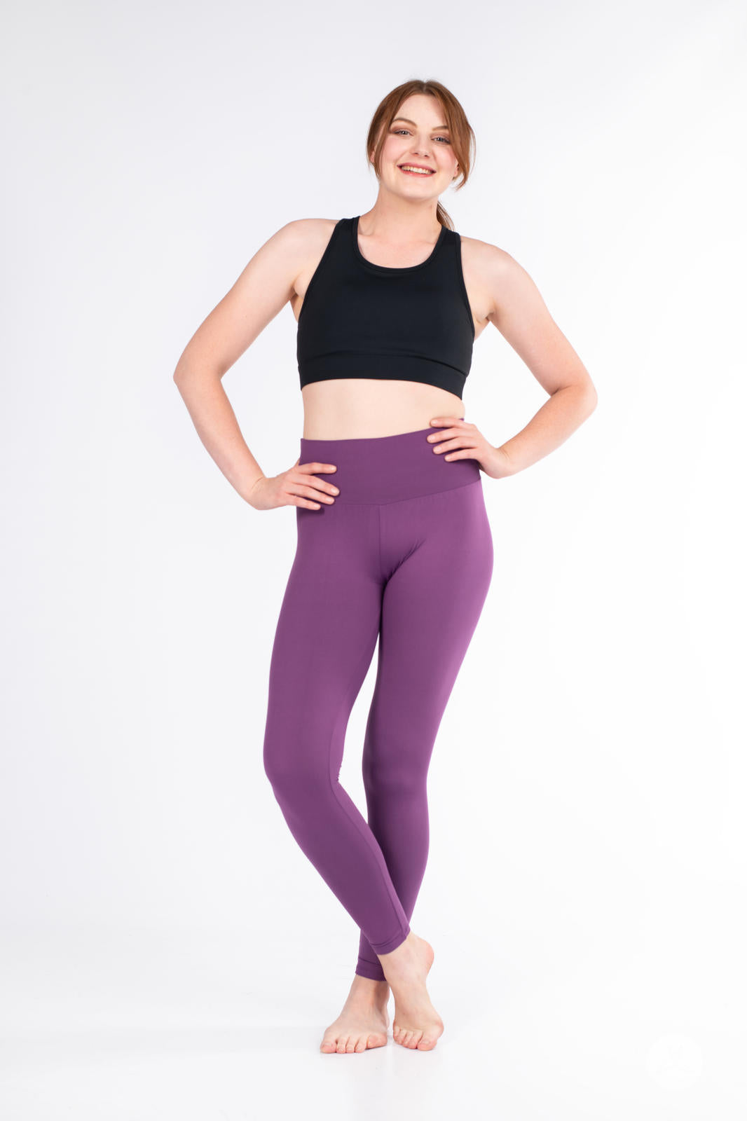 Plum High-Waisted Leggings
