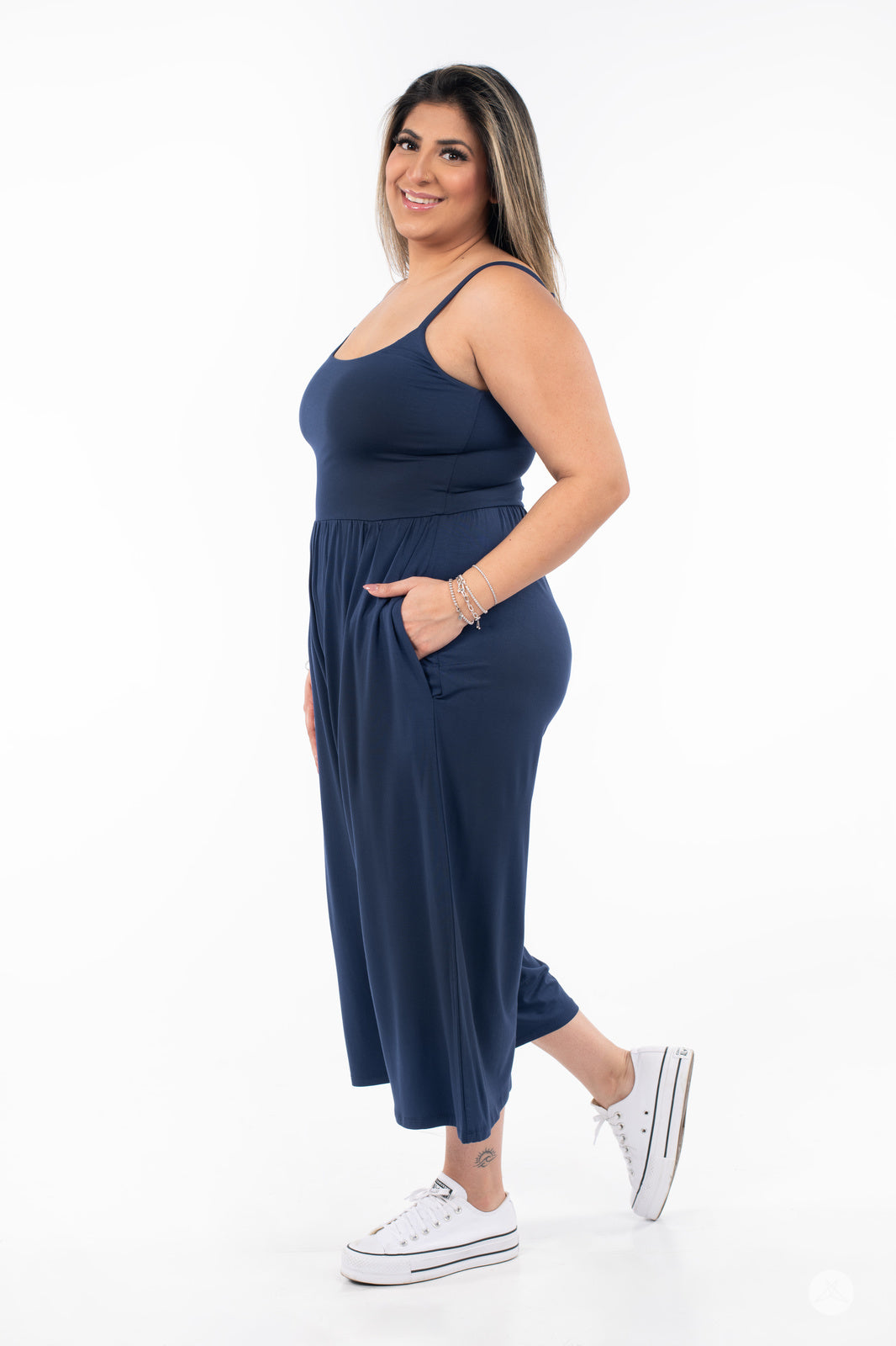 Cropped Wide Leg Jumpsuit