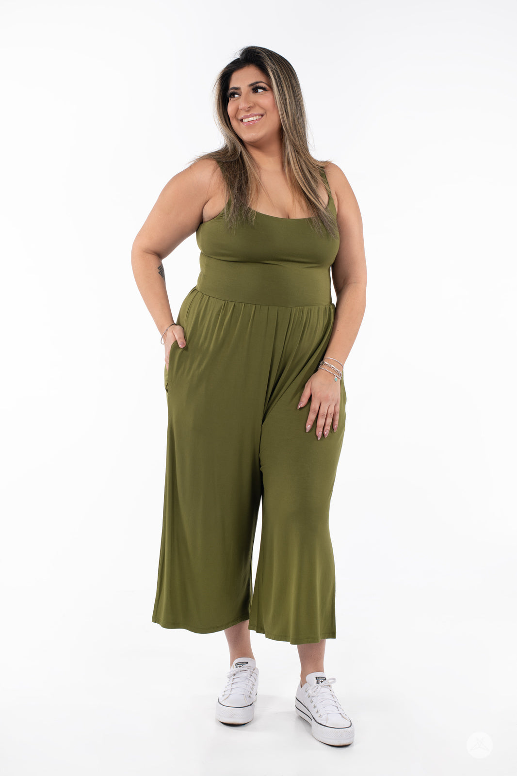 Cropped Wide Leg Jumpsuit