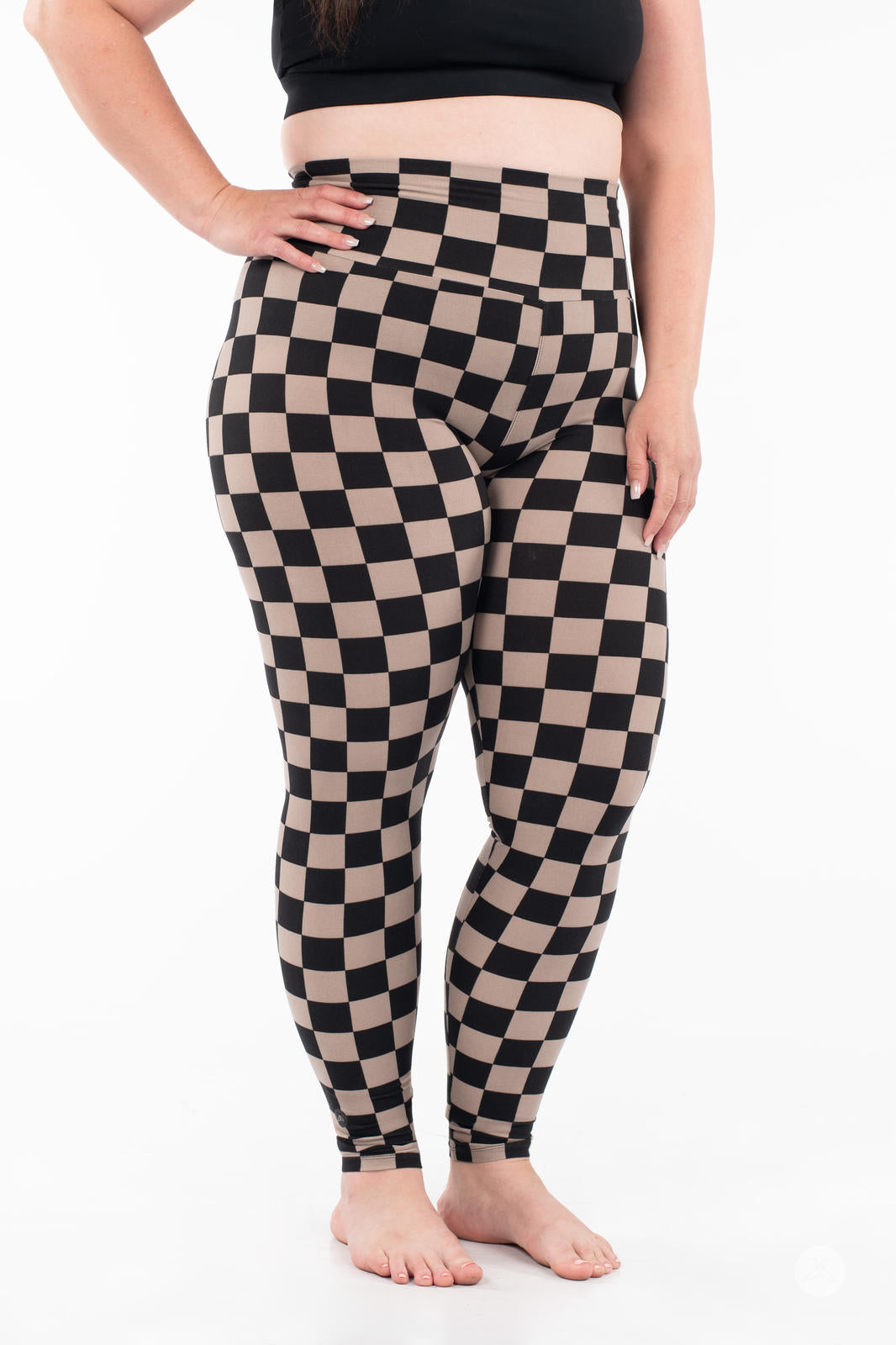 Check Yourself High-Waisted Leggings – Edgy Checker Print
