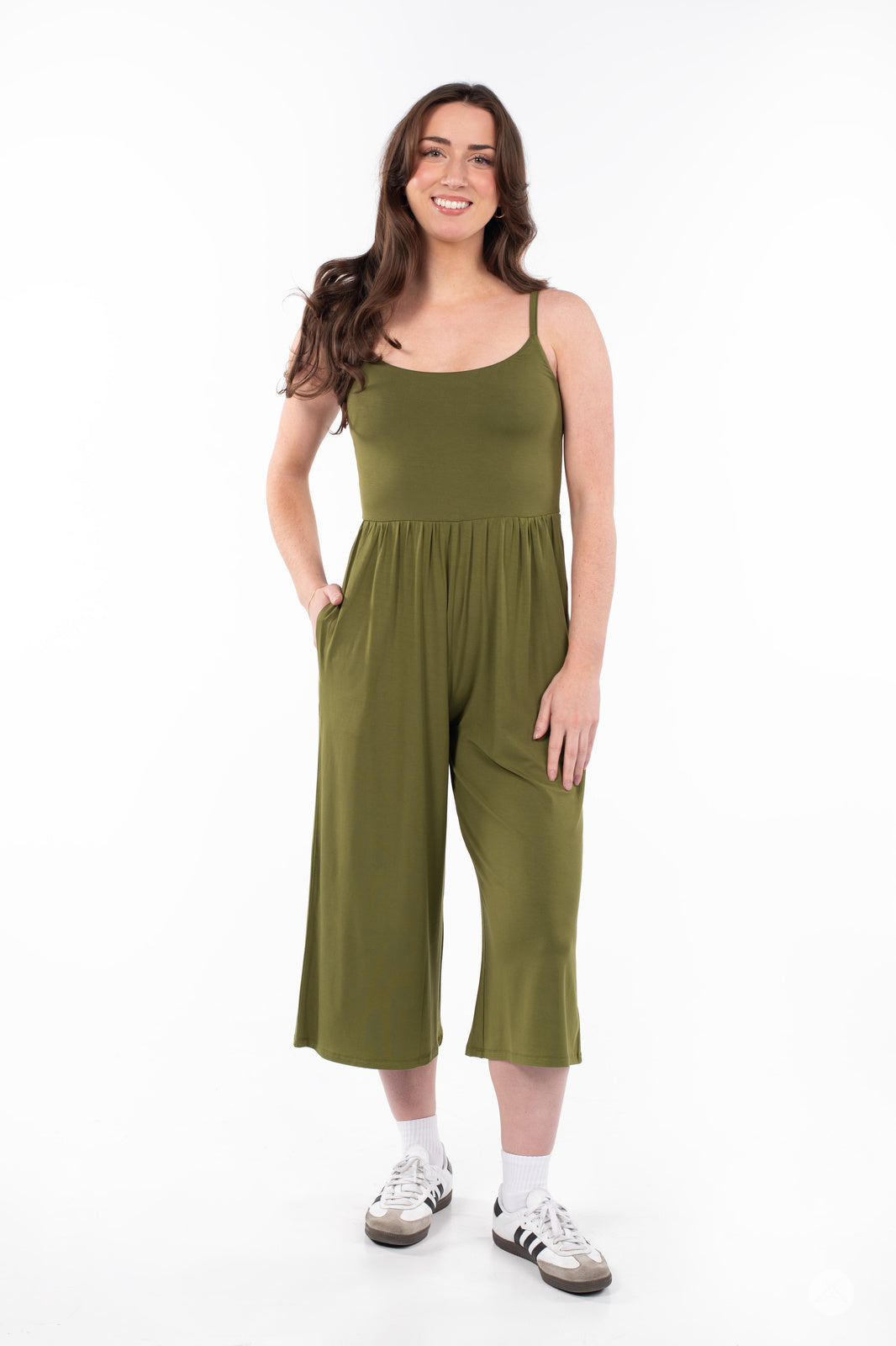 Cropped Wide Leg Jumpsuit