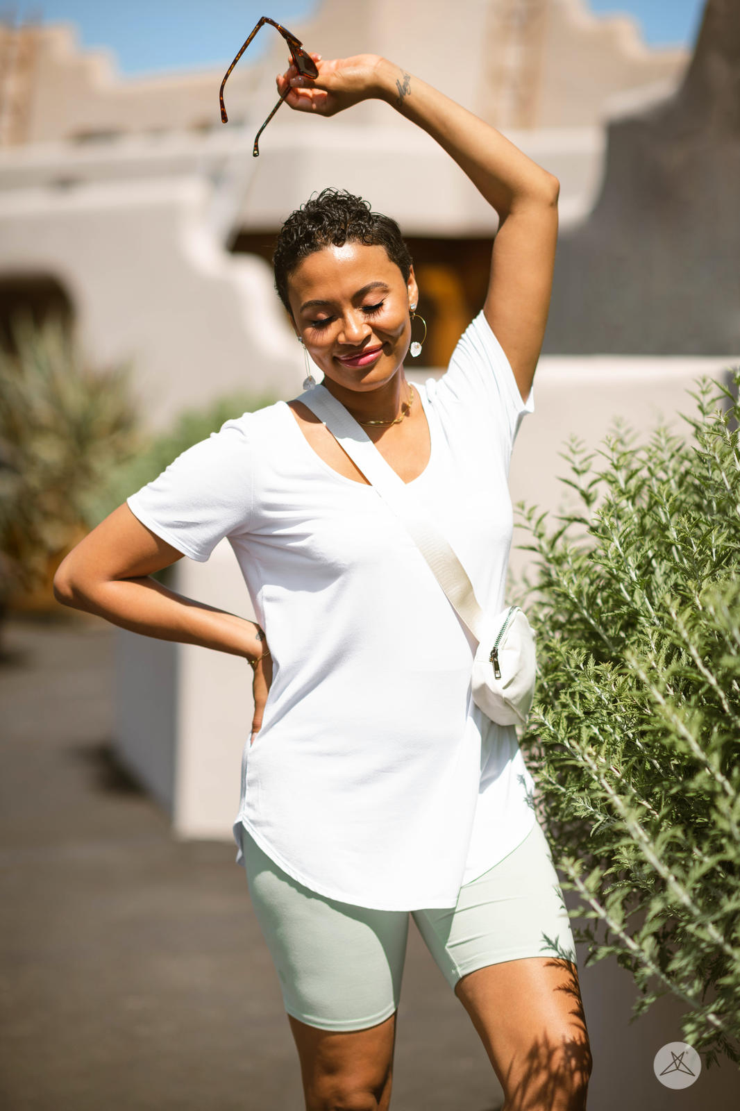 Solid High-Waisted Biker Shorts