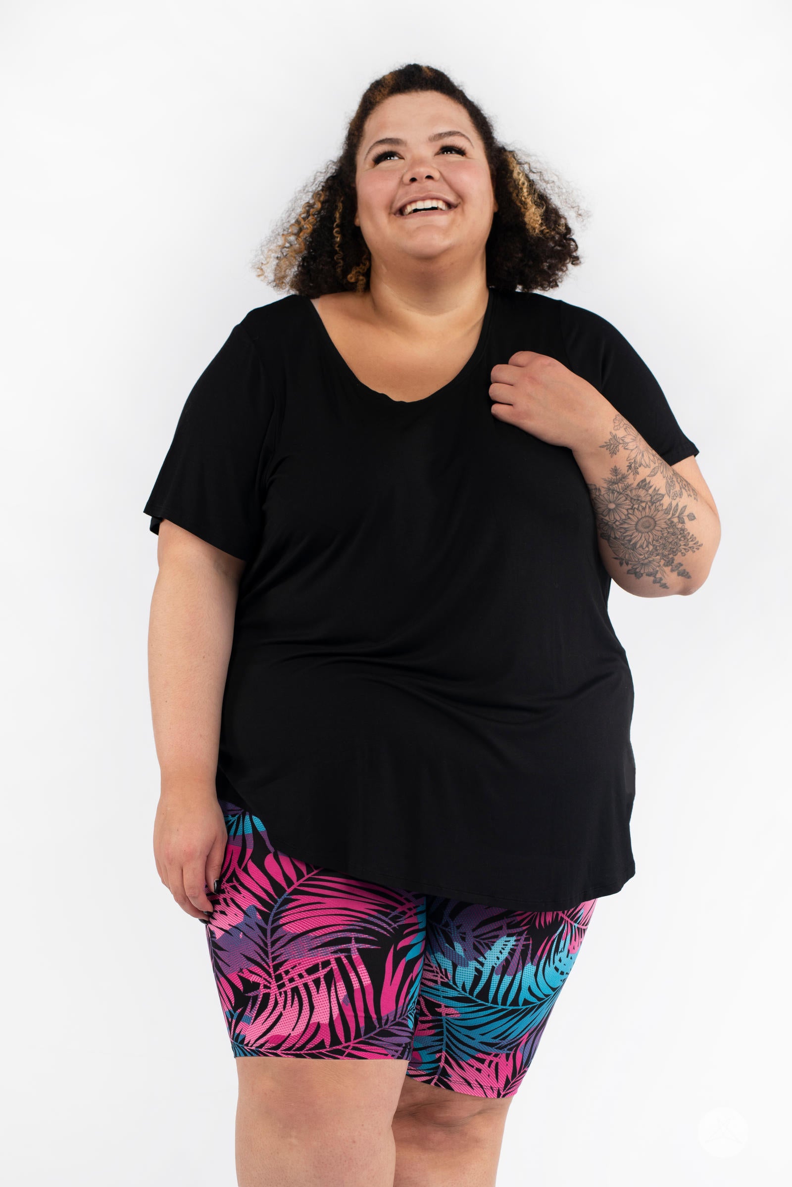 Palm Party Plus2 Biker Shorts