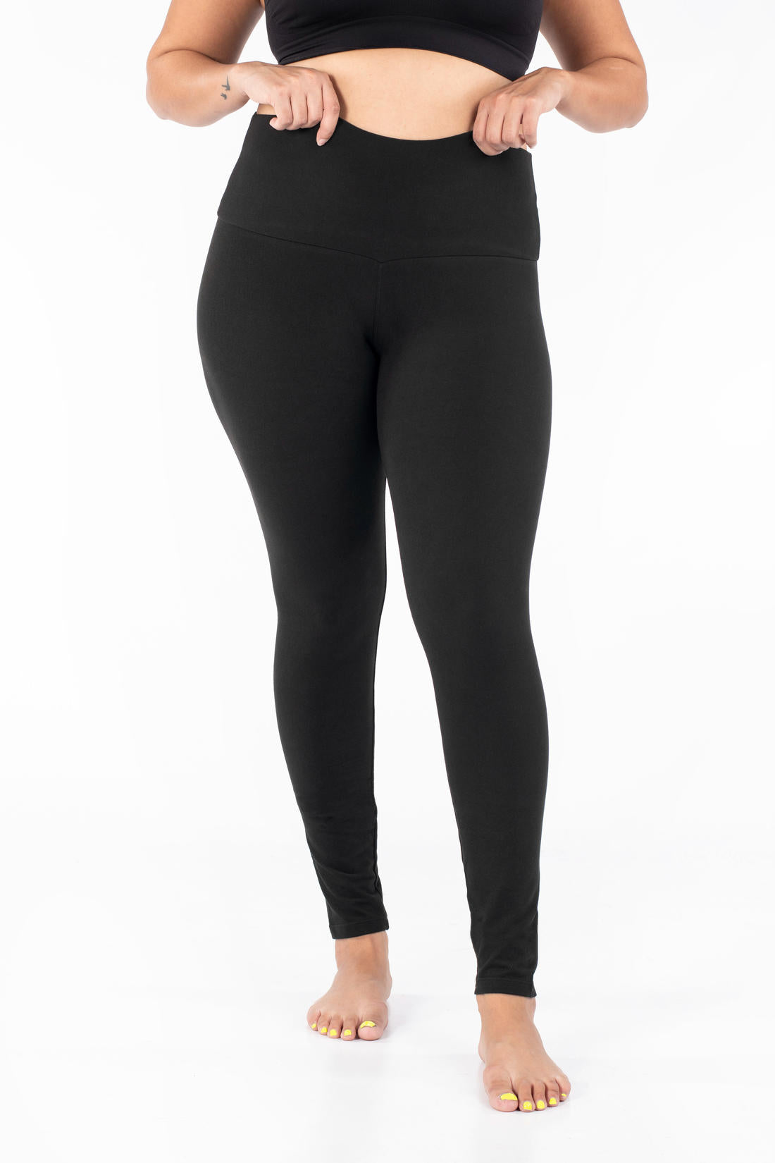 Black Wide Waistband Leggings