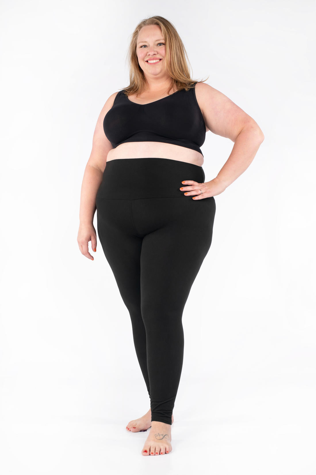 Black Wide Waistband Leggings