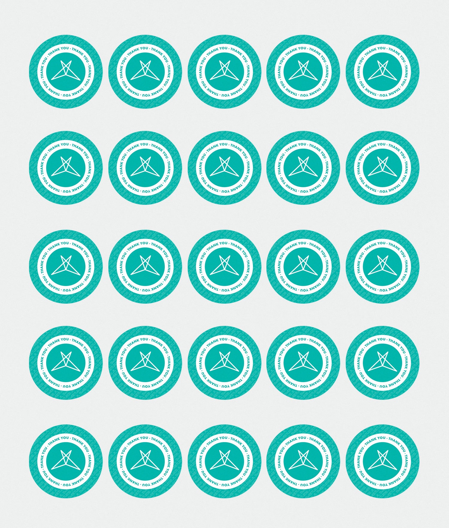 Thank You circle sticker pack 25PCs