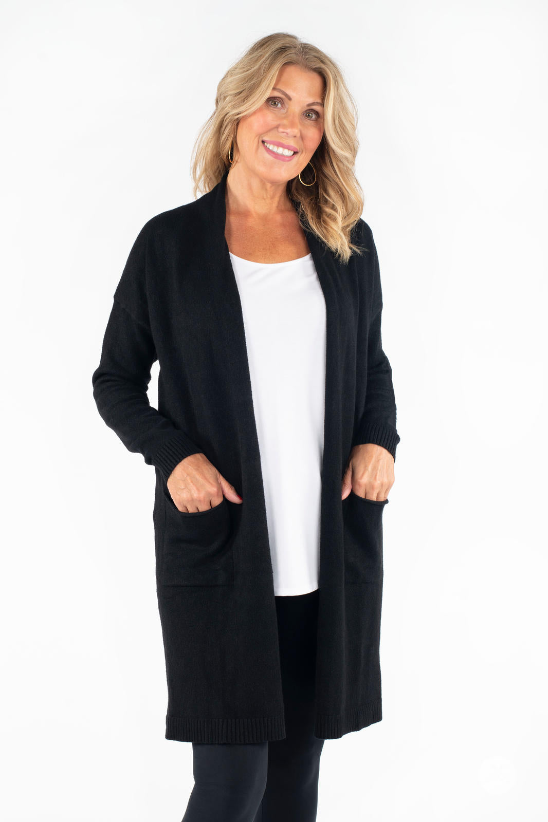 Ultra Soft Open Cardigan Black