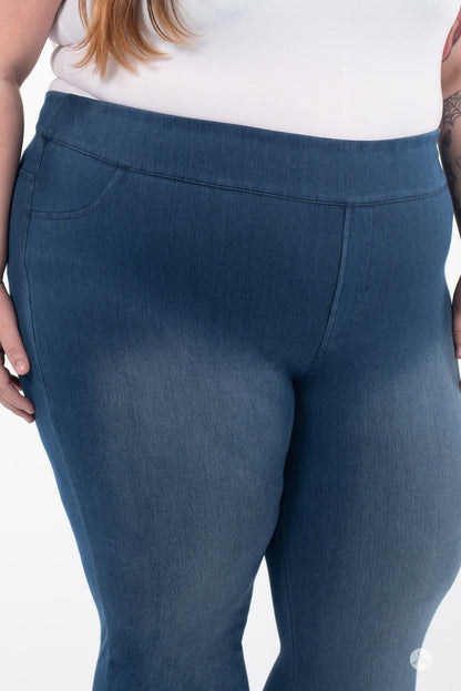 Denim High-Waisted Pocket Leggings