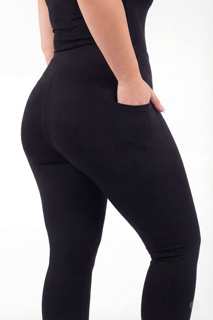 Black High-Waisted Pocket Leggings