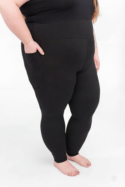 Black High-Waisted Pocket Leggings