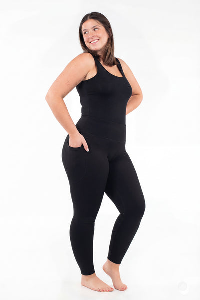 Black High-Waisted Pocket Leggings - 
