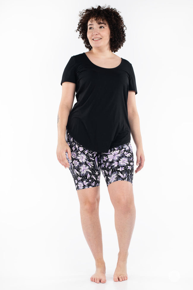 Floral Noir Biker Shorts