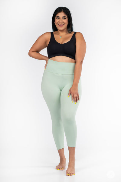 Solid High-Waisted Crops - Sale