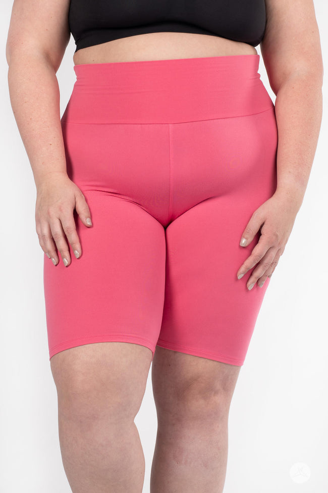 Petal Pink High-Waisted Biker Shorts