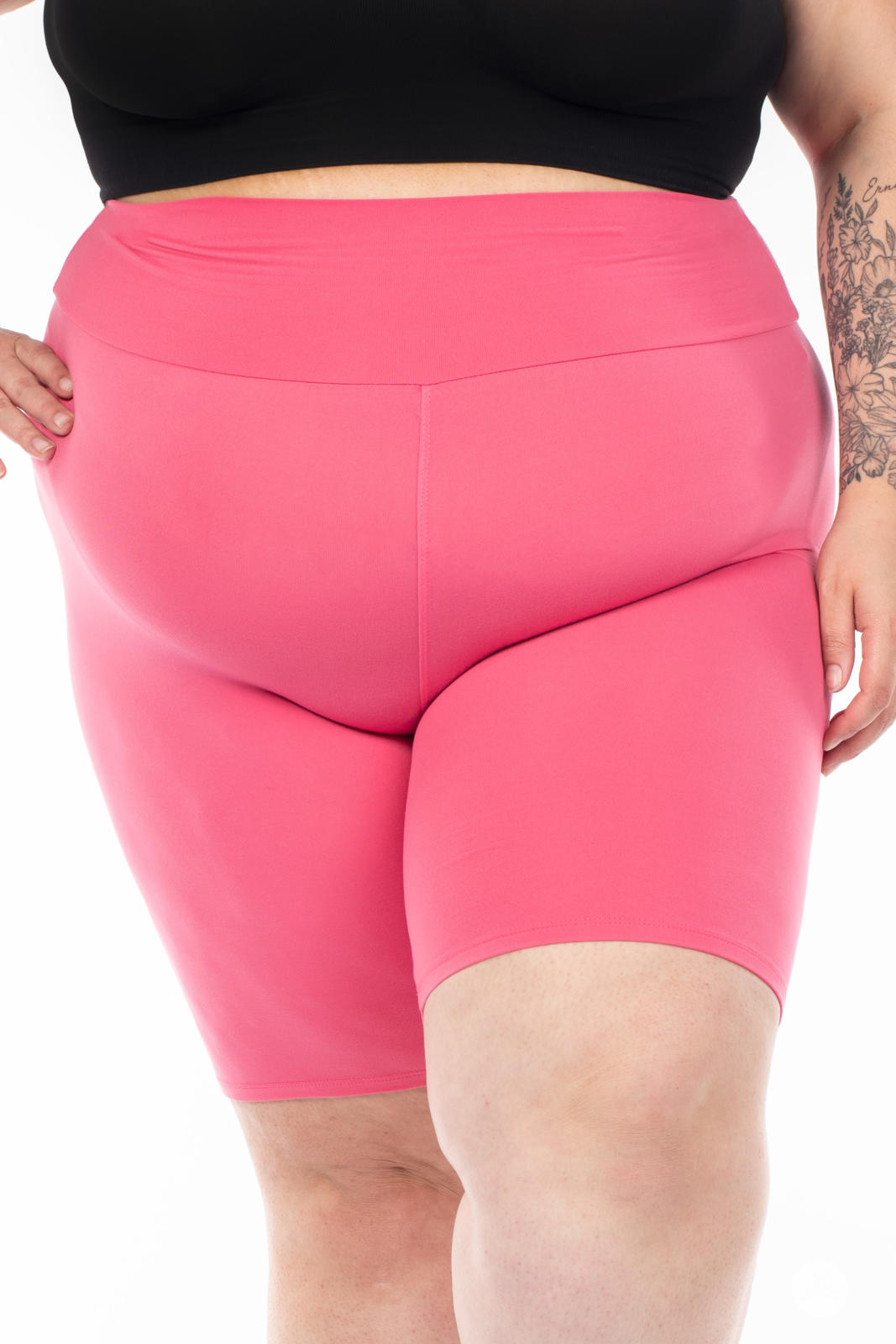 Womens Bike Shorts Women's Fashion Solid Color Casual Wide Leg Ruffle Loose  High Waist Shorts Pants Sunzel Biker Shorts,Pink,L 