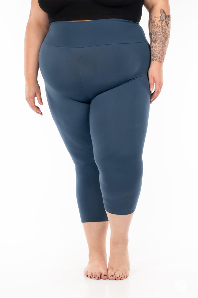 Seaport Blue High-Waisted Crops