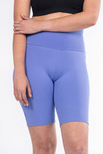 Periwinkle Blue High-Waisted Biker Shorts