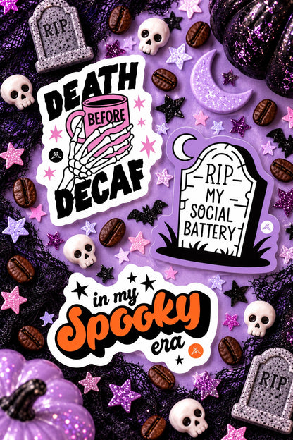 Death Before Decaf Sticker Pack