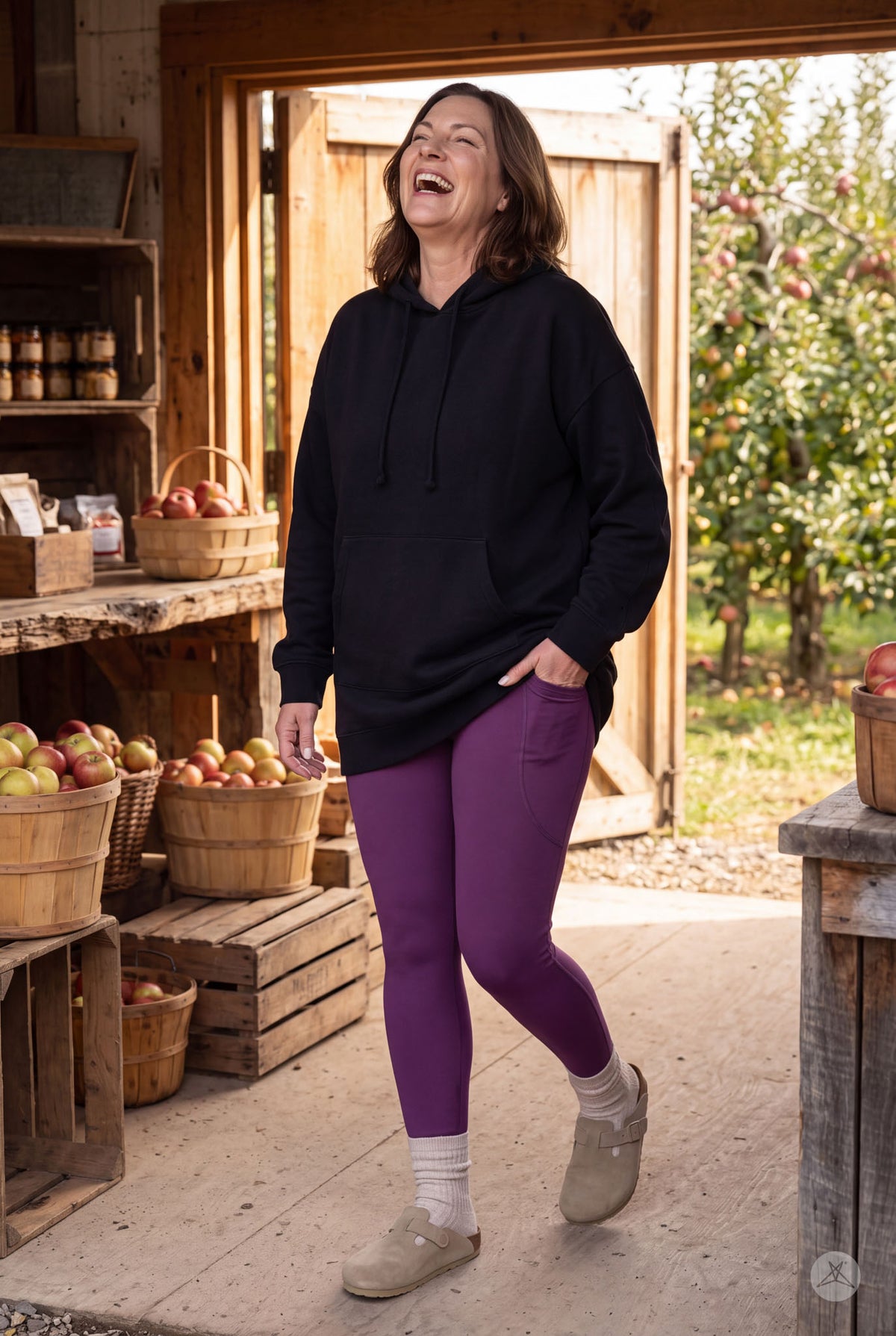 Deep Plum High-Waisted Pocket Leggings