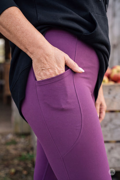 Deep Plum High-Waisted Pocket Leggings