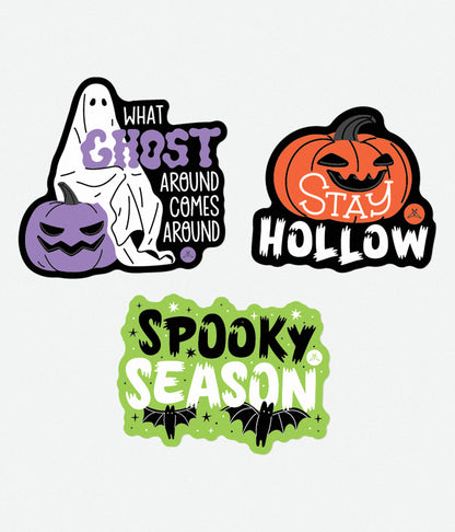 SweetLegs Stay Hollow Sticker Pack featuring ghost pumpkin and spooky season Halloween designs