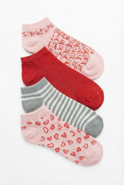 Heart Pop 4-Pack Ankle Socks - 