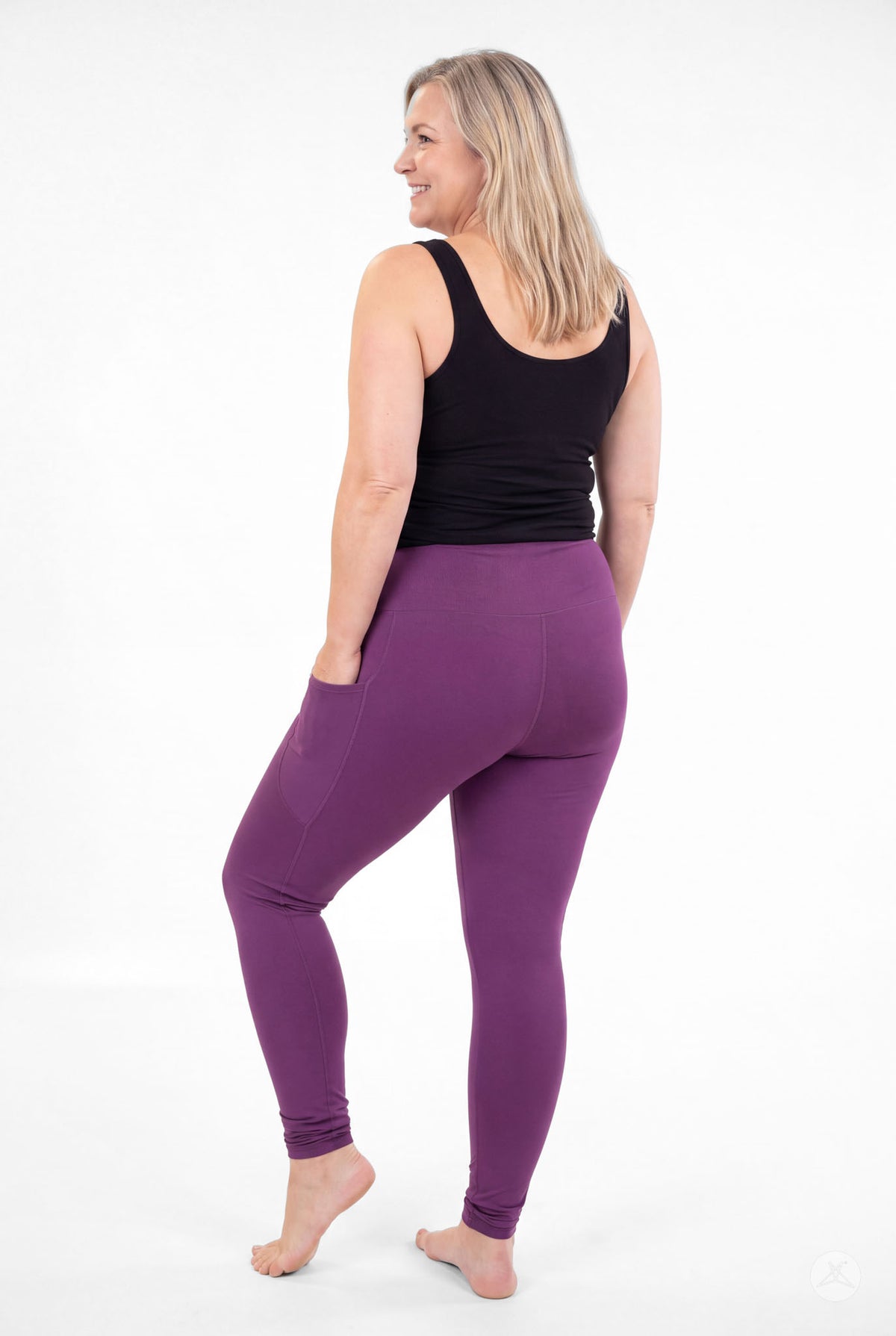 Deep Plum High-Waisted Pocket Leggings
