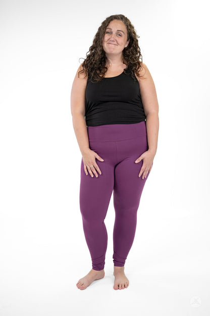 Deep Plum High-Waisted Pocket Leggings