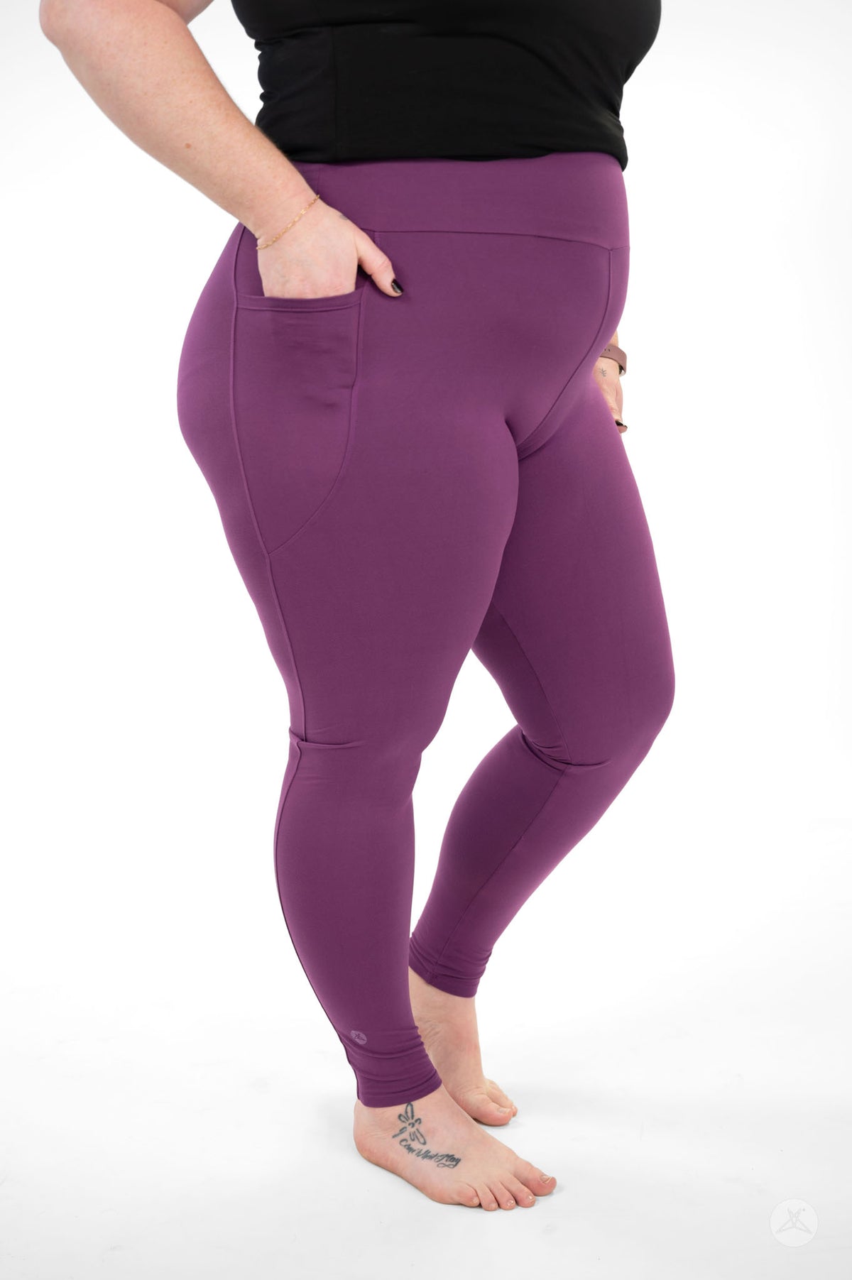Deep Plum High-Waisted Pocket Leggings