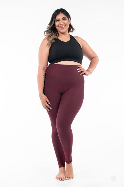 Maroon Fade High-Waisted Leggings - 