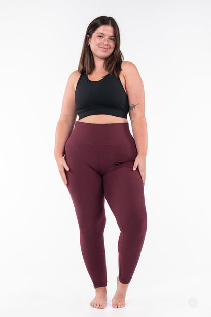 Maroon Fade High-Waisted Leggings