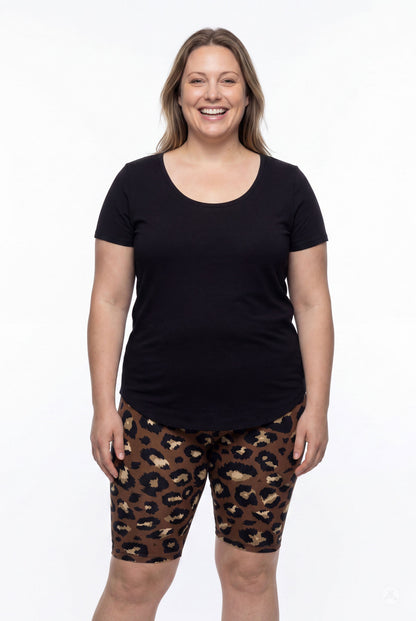 Mocha Spots Biker Shorts