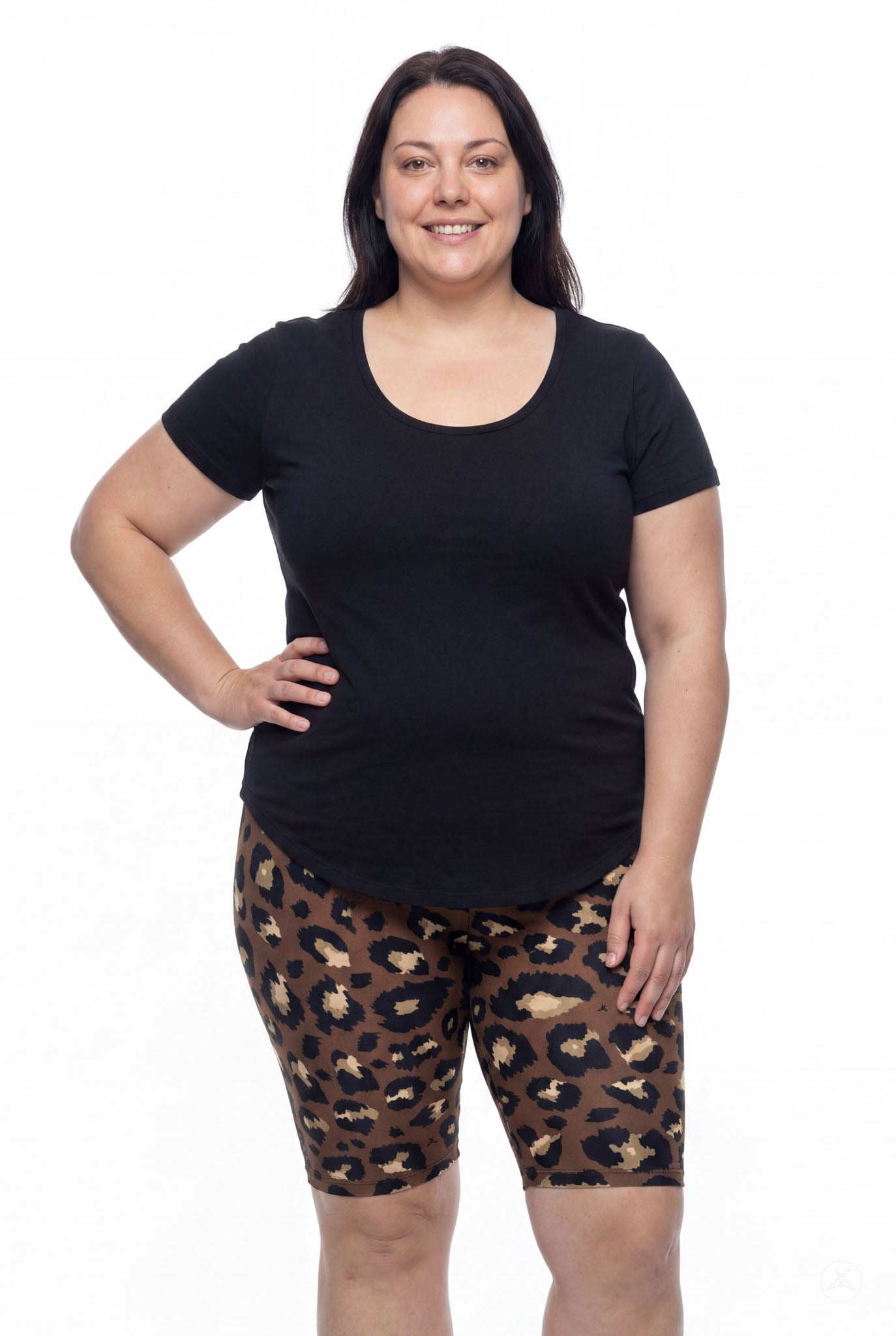 Mocha Spots Biker Shorts