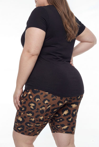 Mocha Spots Biker Shorts