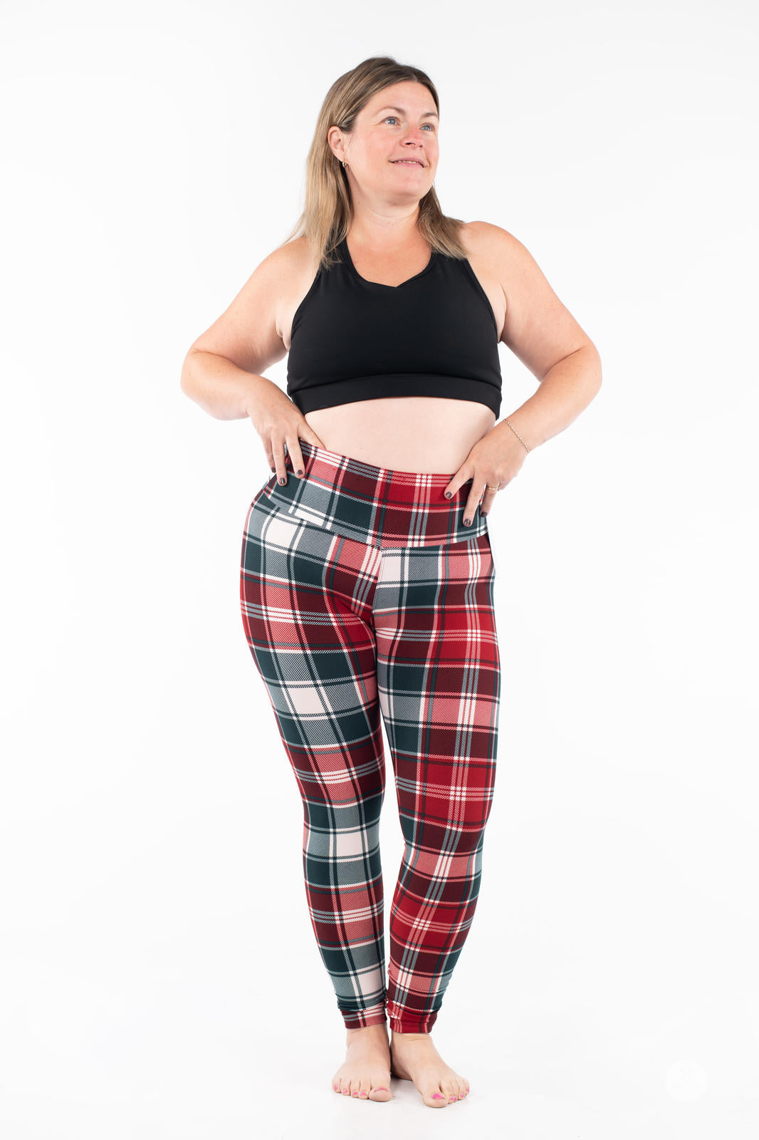 Merry Tartan High-Waisted Leggings