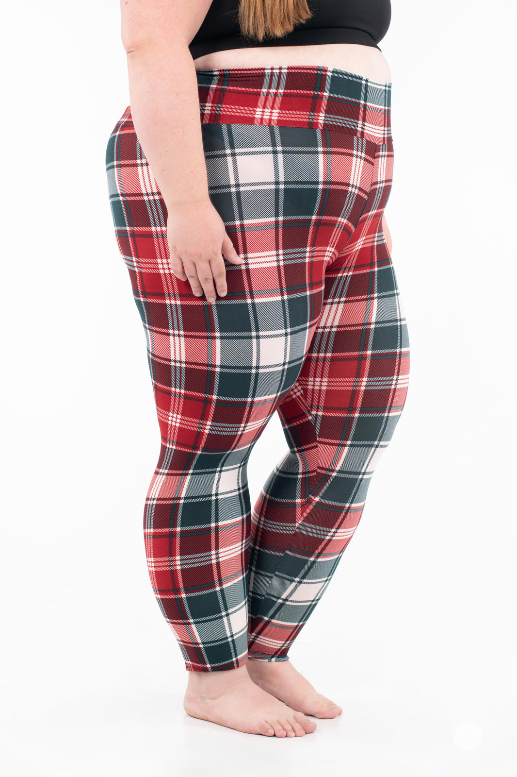 Merry Tartan High-Waisted Leggings