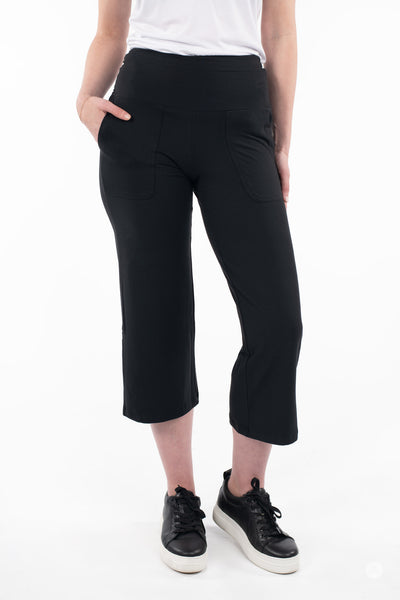 High-Waist Wide Leg Crops - Classic Black Essentials