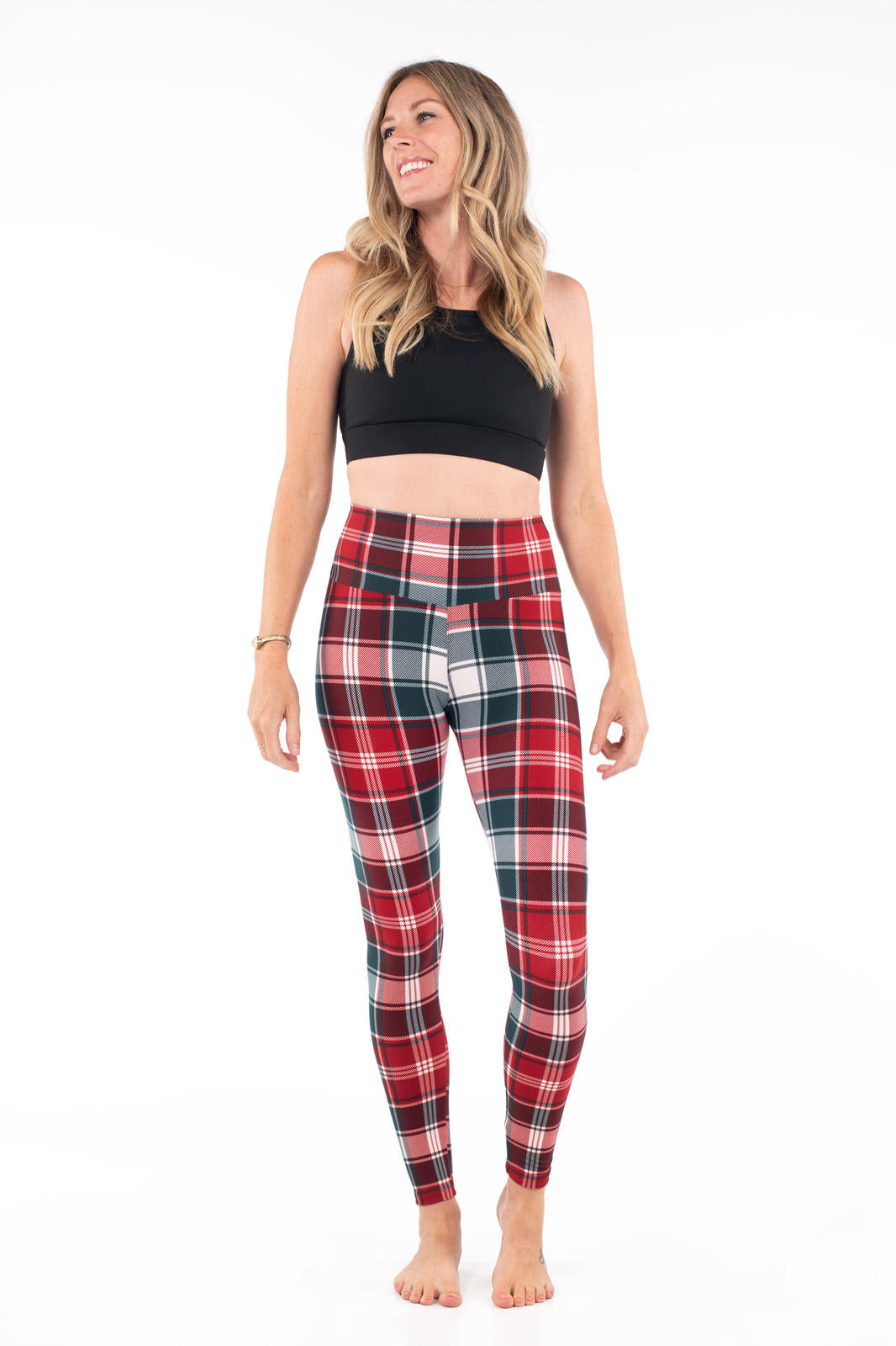 Merry Tartan High-Waisted Leggings